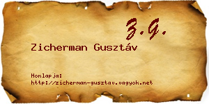 Zicherman Gusztáv névjegykártya